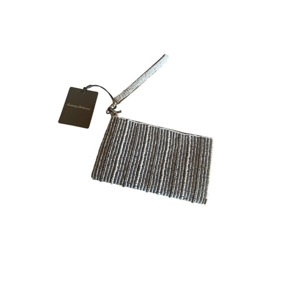 NWT Tommy Bahama Cristo Stripe Wristlet Beaded Clutch - Picture 1 of 5